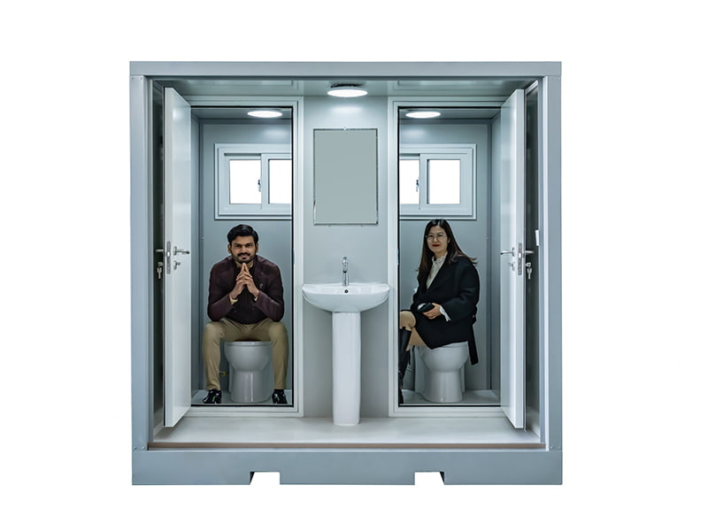 Draagbaar buitentoilet voor twee personen