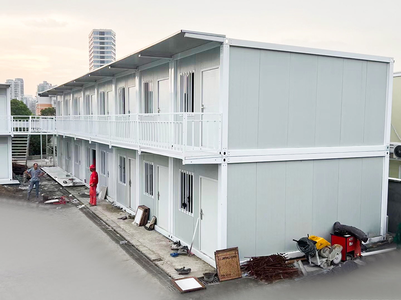 Myanmar Bouwplaats Tijdelijke slaapzaal Snel gemonteerde containerruimte