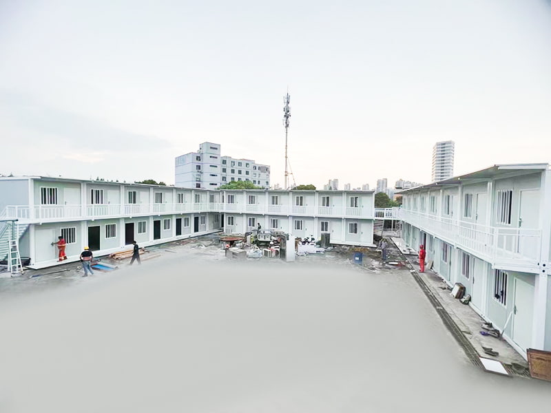 Myanmar Bouwplaats Tijdelijke slaapzaal Snel gemonteerde containerruimte