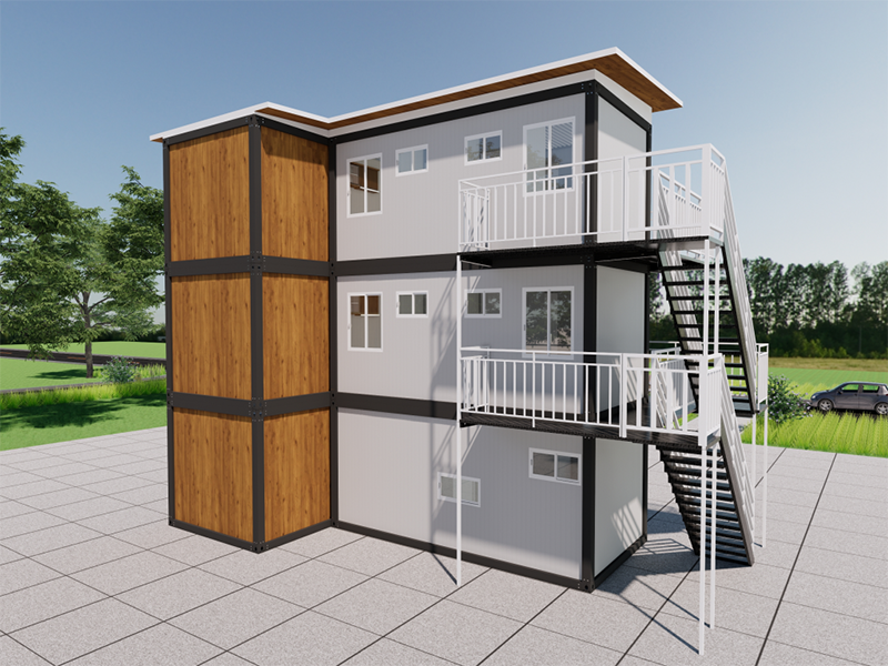 Zelfgebouwd, snel geassembleerd containerhuis in Maleisië