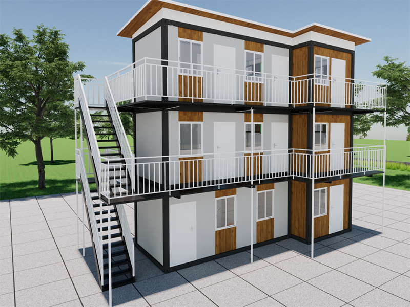 Zelfgebouwd, snel geassembleerd containerhuis in Maleisië