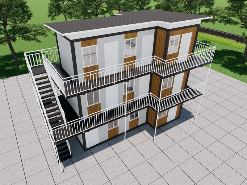 Zelfgebouwd, snel geassembleerd containerhuis in Maleisië