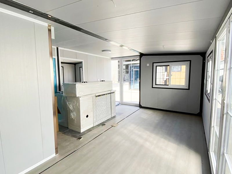 Residentiële uitbreidbare containerruimte met dubbele vleugels